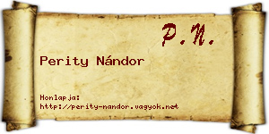 Perity Nándor névjegykártya